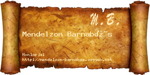 Mendelzon Barnabás névjegykártya